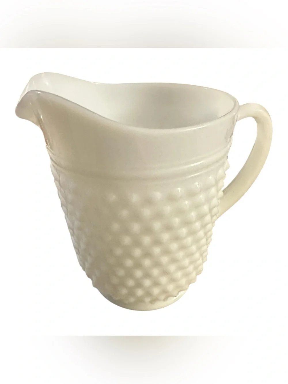 Vintage Anchor Hocking White Hobnail Milk Glass 65 Ounce Pitcher